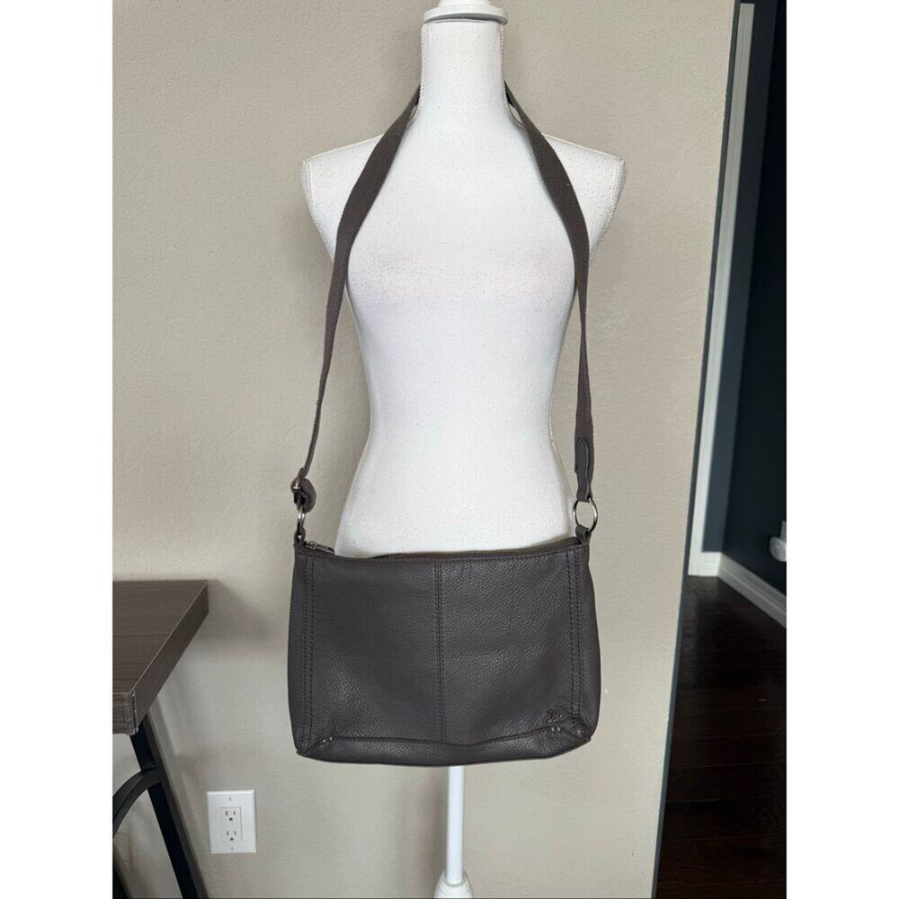 The Sak Gray Leather Adjustable Purse